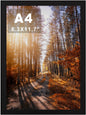 Picture Frame A4, Versatile A4 Black Picture Frame 21 X 29.7Cm, Display, Landscape or Portrait Orientation, Wall-Mount & Desk Stand