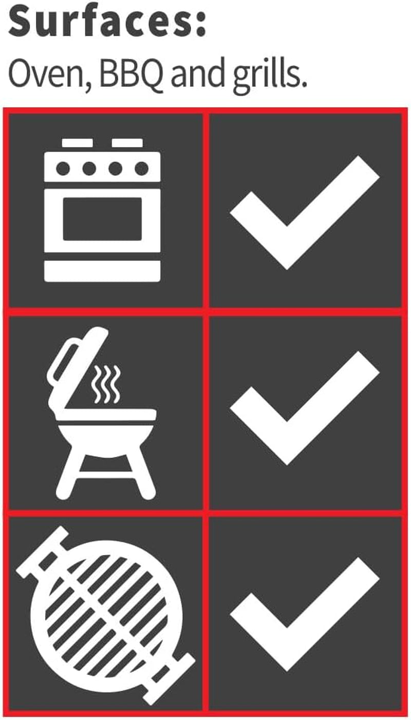 - Oven, Grill, & BBQ Cleaner Spray, Removes Baked on Food & Burnt-In Grease Fast, for Kitchen & Outdoors - 500Ml