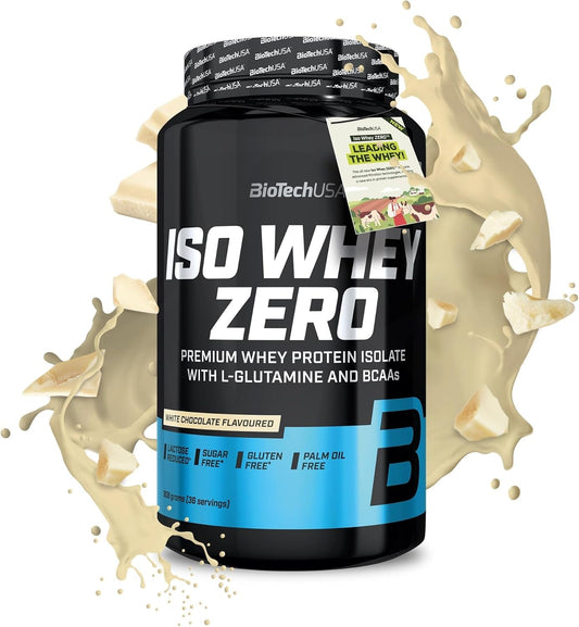Iso Whey Zero | Premium Whey Protein Isolate | Grass-Fed | Enzyme-Free | Sugar- and Gluten-Free, 908 G, Whitechocolate