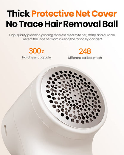 Fabric Shaver, Rechargeable Lint Remover Sweater Defuzzer, Intelligent Digital Display Lints Shaver Fuzzs Pills Bobbles Trimmer for Clothes and Furniture White(1 Pcs)