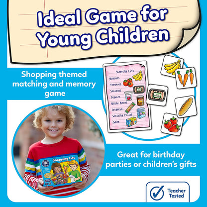 Shopping List Memory Game - Matching and Memory Games for 3 Year Olds and up - Kids Educational Toys and Learning Games - Children and Toddler Board Games Ages 3 to 7-2 to 4 Players