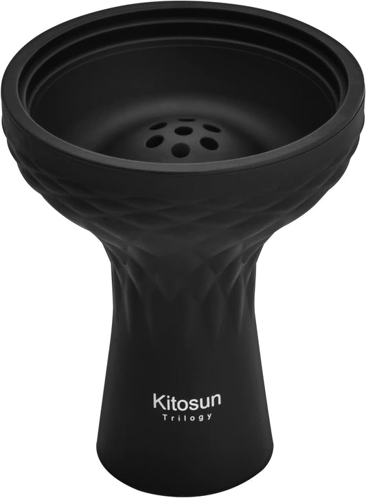 Shisha Bowl Premium Shisha Head 70Degree Silicone Larger Hookah Bowl Fits for Lotus Heat Management Device Durable Non-Broken Easy Cleaning 3" Bowl 4" Tall (Multi-Holes)