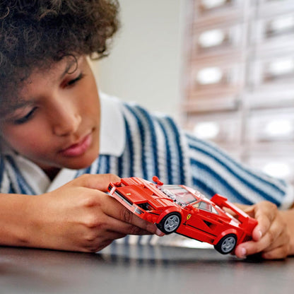 Speed Champions Ferrari F40 Supercar Buildable Vehicle, Toy Model Car for 9 plus Year Old Boys and Girls, with Driver Minifigure, Kids' Bedroom Decoration, Gift Idea 76934