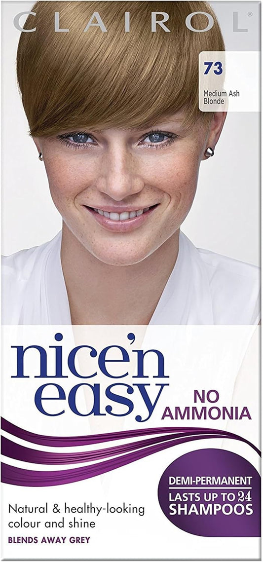 Nice'N Easy No Ammonia Hair Dye, 73 Ash Blonde, 1 Count (Pack of 1)