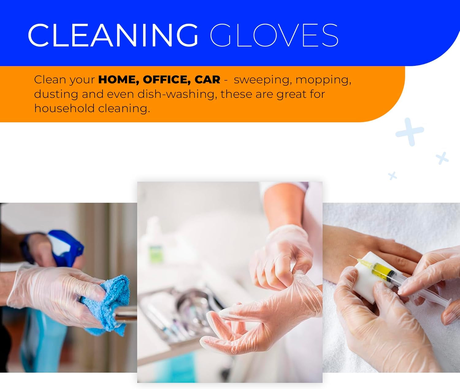 Gloveman Clear Vinyl Gloves (Box of 100) (L (Pack of 100))