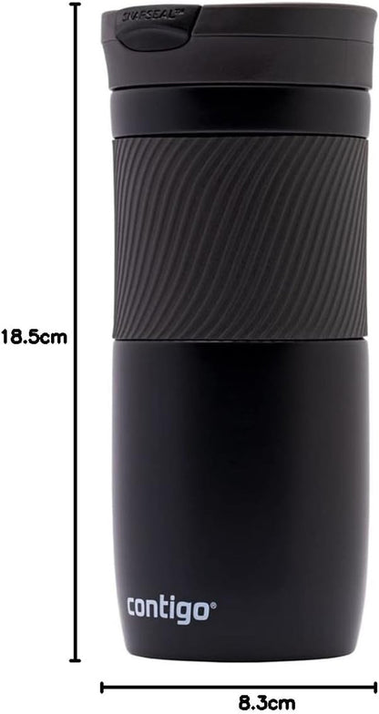 Byron Snapseal Travel Mug | Stainless Steel Thermal Mug | Vacuum Flask | Leakproof Tumbler | Coffee to Go Mug with BPA Free Easy-Clean Lid