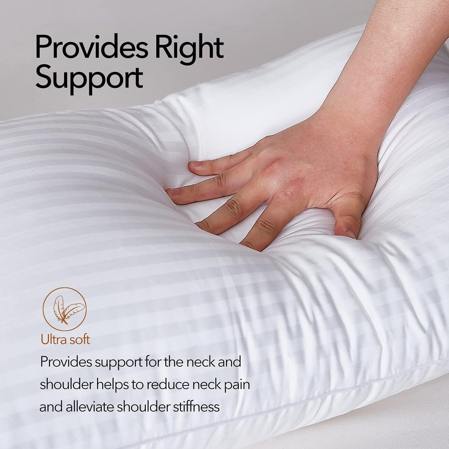 Pillows 4 Pack Hotel Quality Pillows Side Sleeper Bounce Back Bed Pillow Hypoallergenic & anti Dust Mite Resistant Premium Filled Hotel Pillows Pack of 4