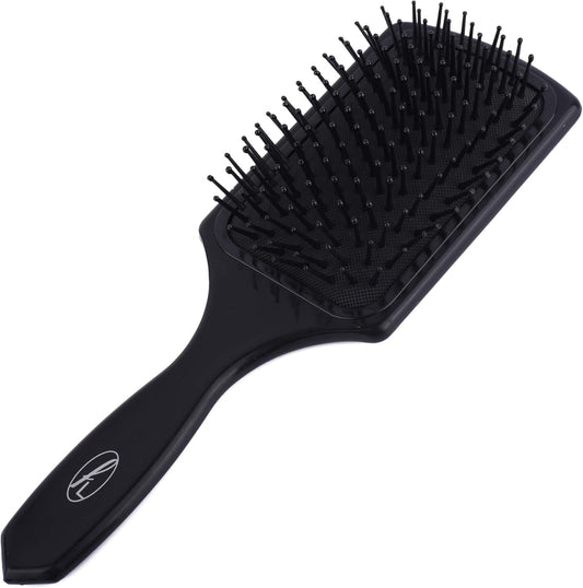 Paddle Hair Brush by  - Detangle Hair Brush with 11 Row Nylon Bristles, Hairbrush for Women & Men, Heat-Resistant Paddle Brush