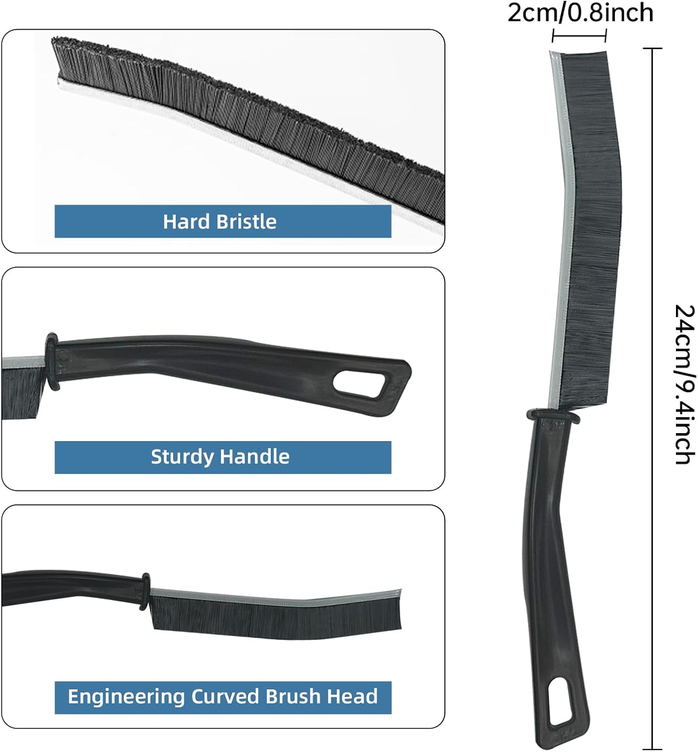 Crevice Cleaning Brush 3 Pcs Gap Cleaning Brush Crevice Cleaning Tool for Narrow Corners in Home Kitchen Bathroom and Window Groove (Plastic) (Plastic)