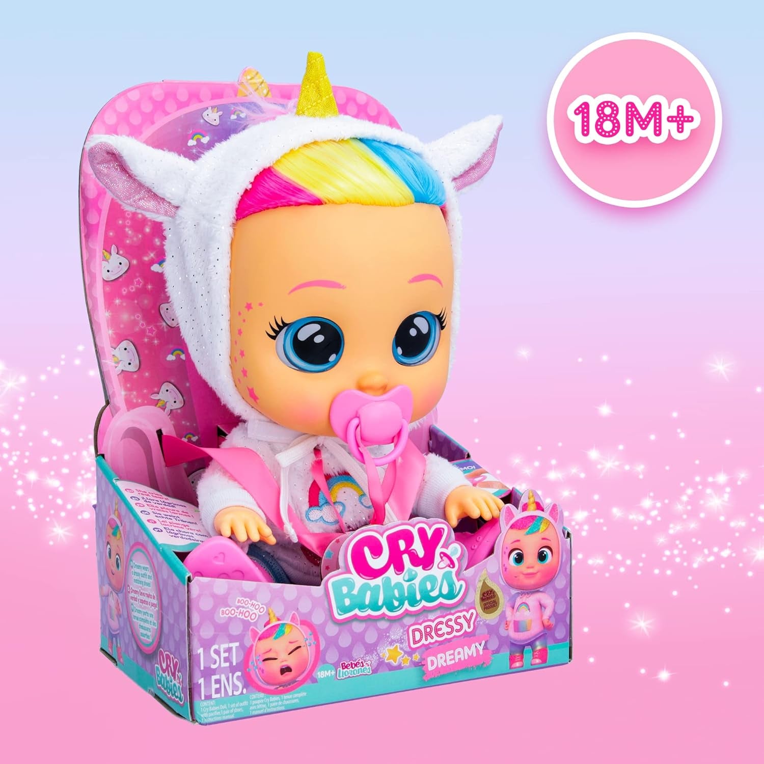Dressy Fantasy Dreamy | Interactive Doll That Cries Real Tears with Hair to Style, Clothes to Wear and Accessories - Toy and Gift for Boys and Girls