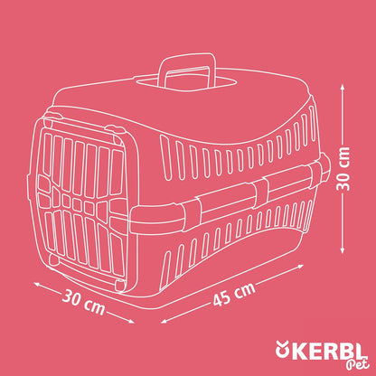 Kerbl Transport Box Expedion with Plastic Door, 45 X 30 X 30 Cm, Cream/ Taupe
