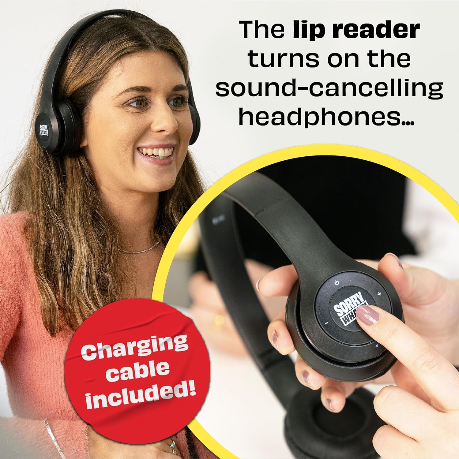 Sorry What - Hilarious Terrible Lip Reading Adult Card Game - Based on the Headphone Challenge Tiktok Trend - 2+ Players 40,000 Funny Word Phrase Combinations - Party Game for Adults, Birthday Gifts