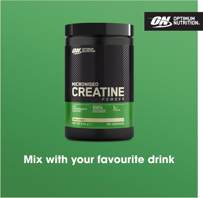 Micronised Creatine Powder, 100% Pure Creatine Monohydrate Powder for Performance and Muscle Power, Unflavoured Shake, 186 Servings, 634 G