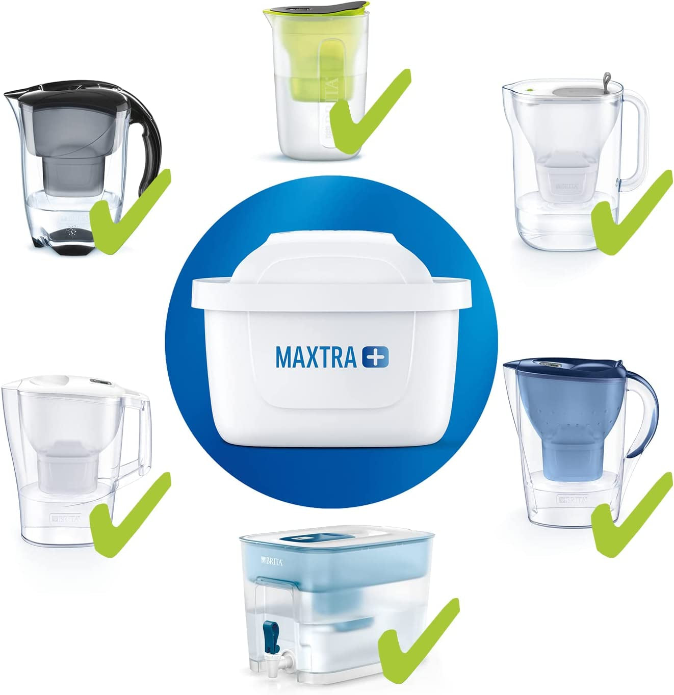 S1326 MAXTRA+ Water Filter Cartridges, Compatible with All Jugs for Chlorine and Limescale Reduction, 6 Pack