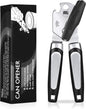 Tin Opener,  3-In-1Can Opener Handheld Heavy Duty Stainless Steel Can Openers with Multifunctional Bottle Opener, Black