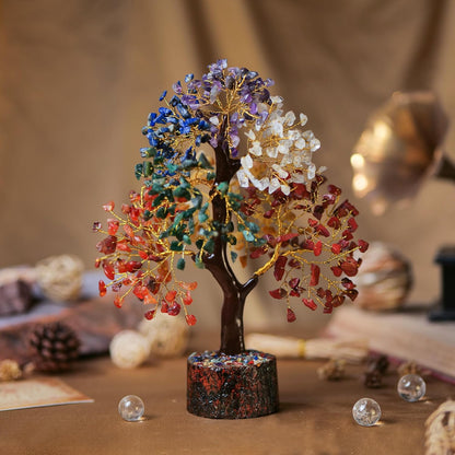 Seven Chakra Crystal Tree - Crystal Gifts - Chakra Tree - Gemstone Tree - Crystal Tree of Life - Bonsai Tree - Birthday Gift for Women - House Warming Gifts New Home - Feng Shui - Money Tree